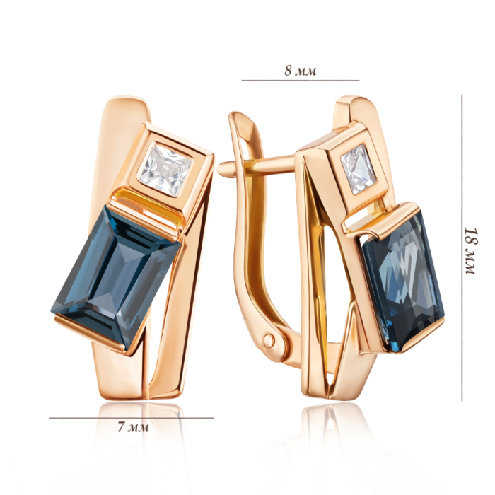 Золоті сережки з топазом. Артикул 540266/01/0/16165