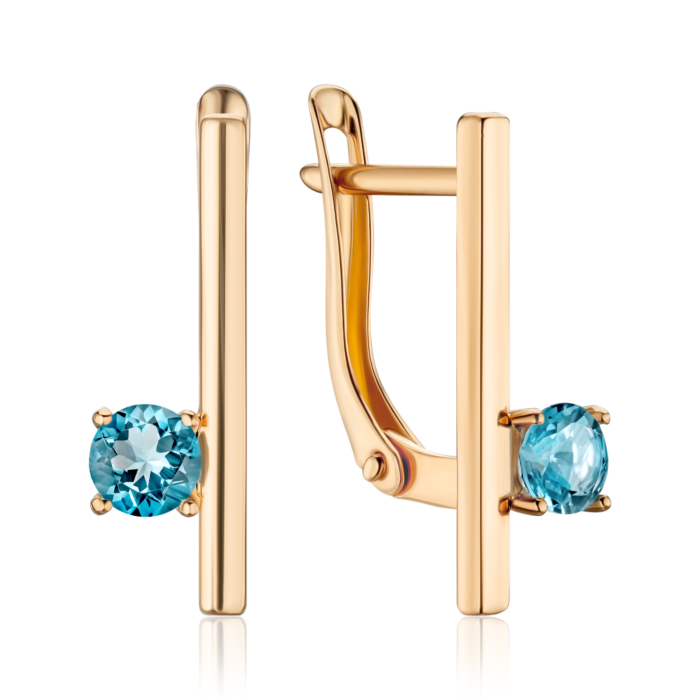 Золотые серьги с топазом 540279/01/0/5436