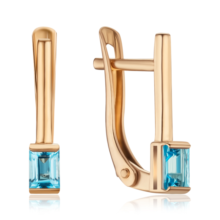 Золотые серьги с топазом 540299/01/0/7946
