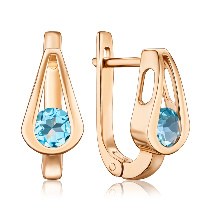 Золотые серьги с топазом. Артикул 540320/01/0/5094