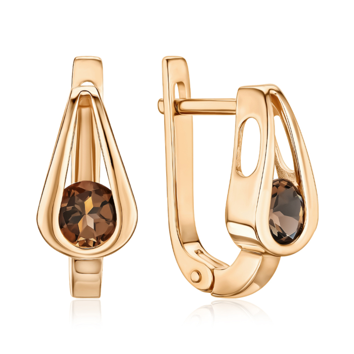 Золоті сережки з раух-топазом. Артикул 540320/01/0/5130