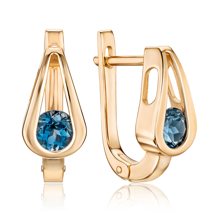 Золотые серьги с топазом London. Артикул 540320/01/0/5511