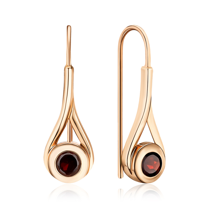 Золоті сережки з гранатом. Артикул 540324/01/0/5300