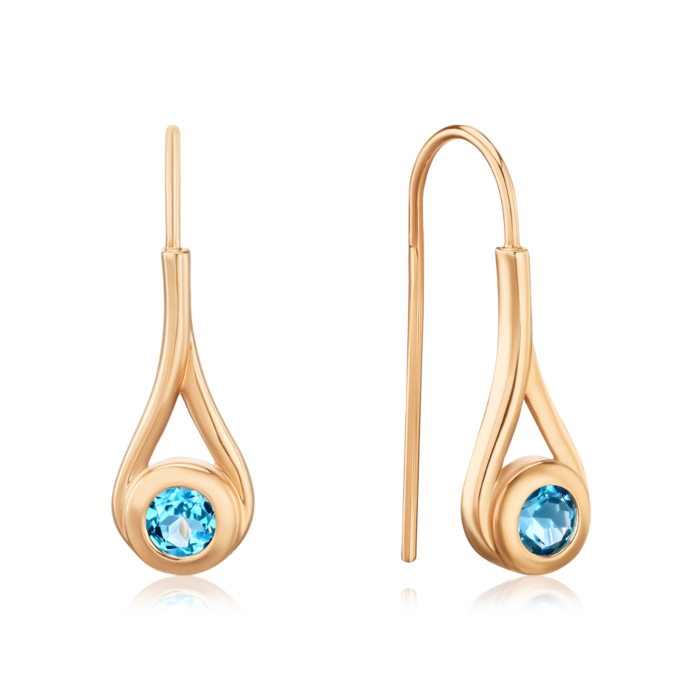 Золоті сережки з топазом. Артикул 540324/01/0/5436