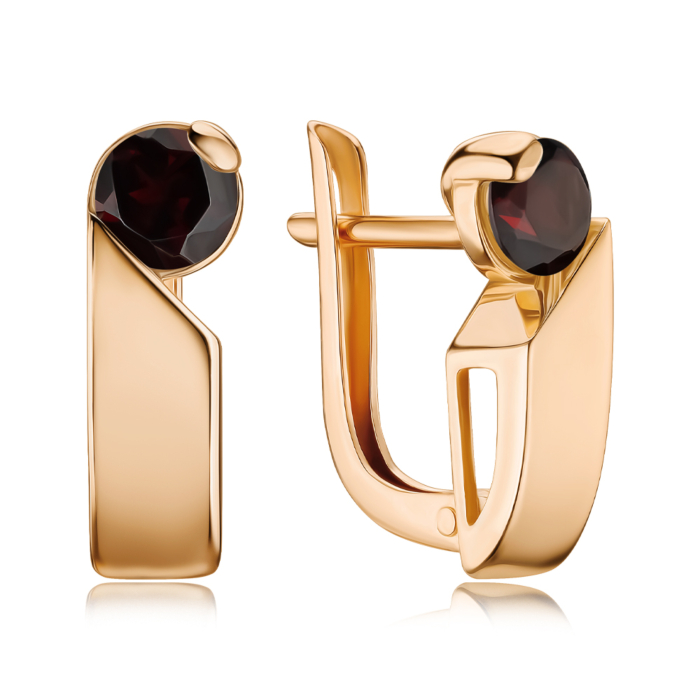 Золоті сережки з гранатом 540327/01/0/5025