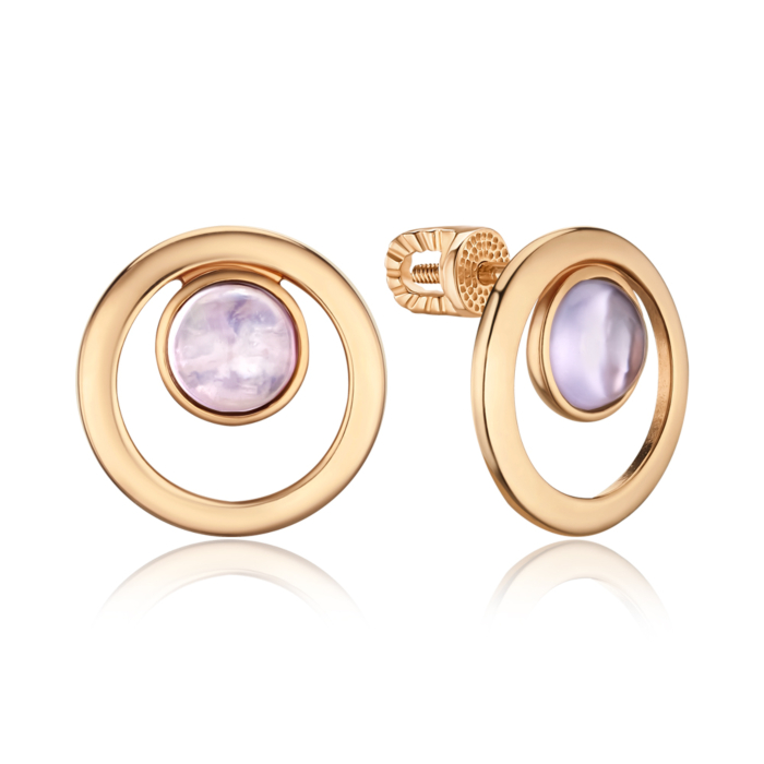 Золоті сережки з аметистом 540334/01/0/16280