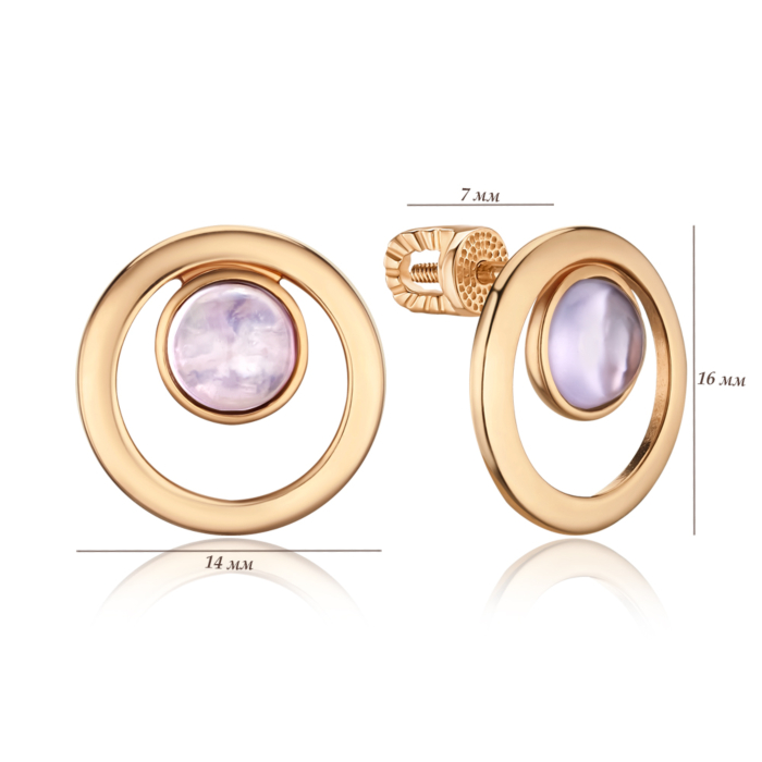 Золотые серьги с аметистом 540334/01/0/16280