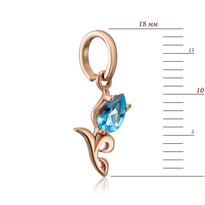 Золота підвіска «Тюльпан» з топазом. Артикул 550003/01/0/6556 (550003/топ)