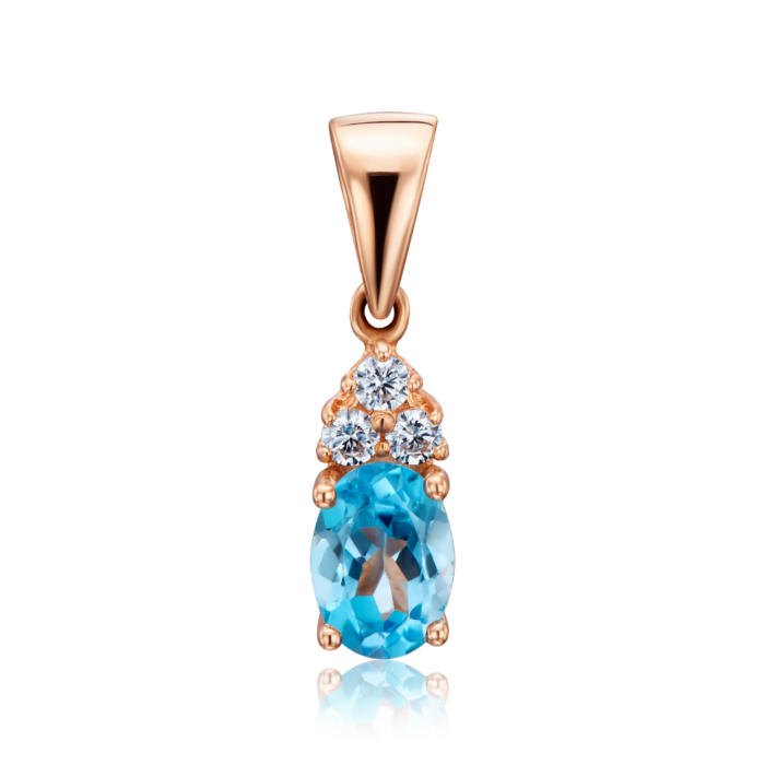 Золота підвіска з топазом і фіанітами. Артикул 550043/топ к