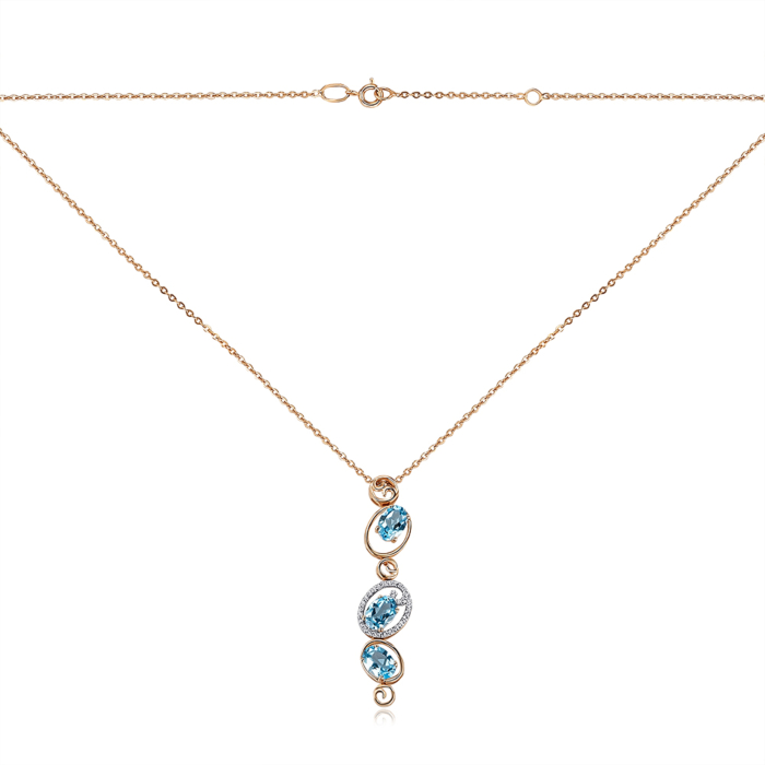 Золотое колье с топазами 550057/66024/01/1/5104