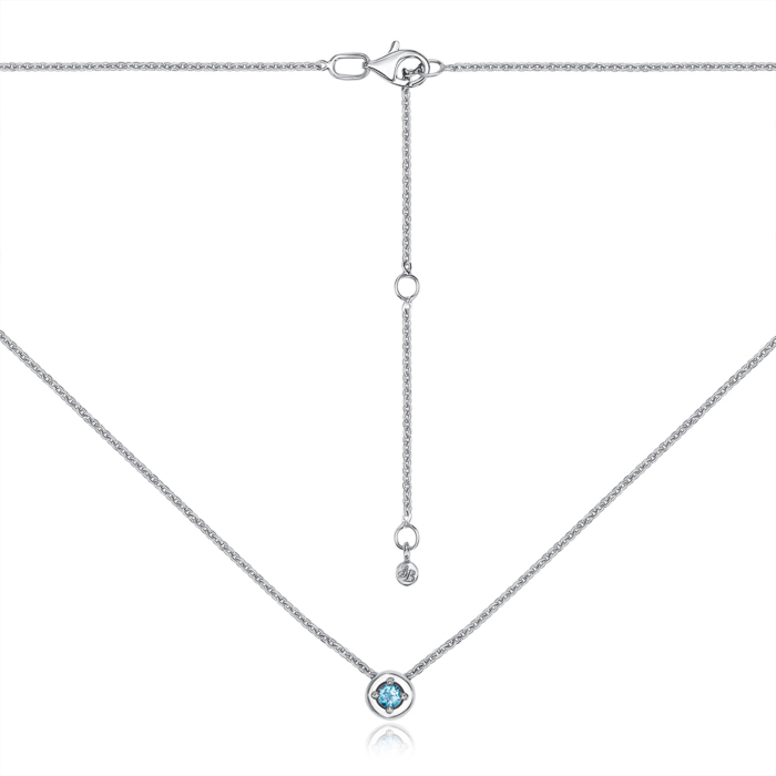 Золотое колье с топазом swiss. Артикул 550063/66024-1/02/1/5155