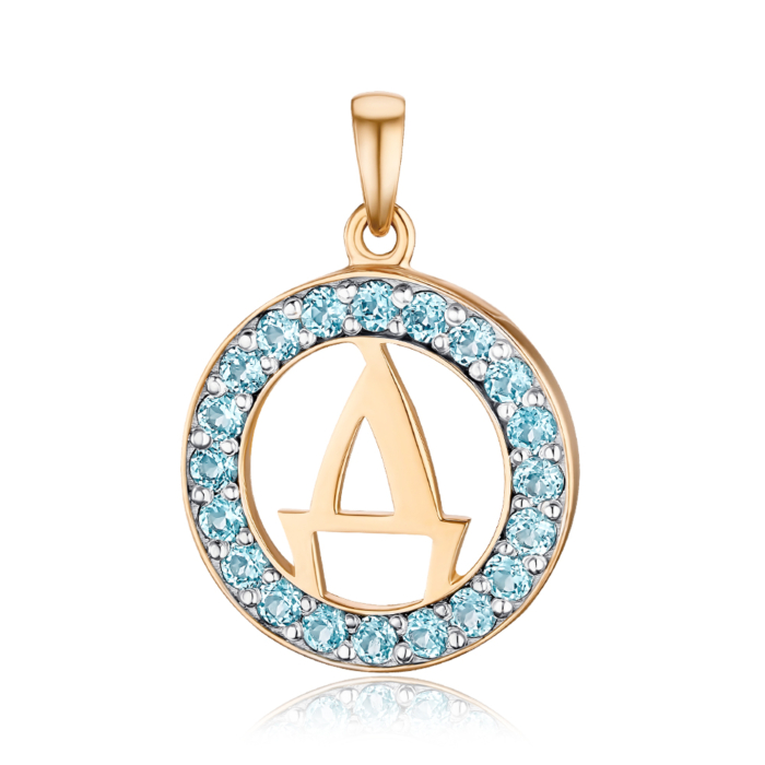 Золота підвіска-літера з топазами 550125-Д/01/1/6204