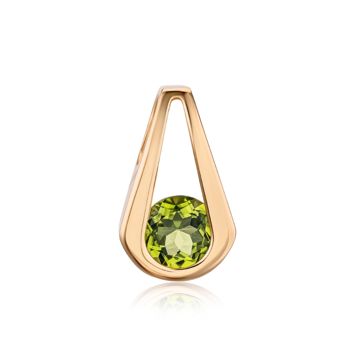 Золота підвіска з хризолітом. Артикул 550136/01/0/6276