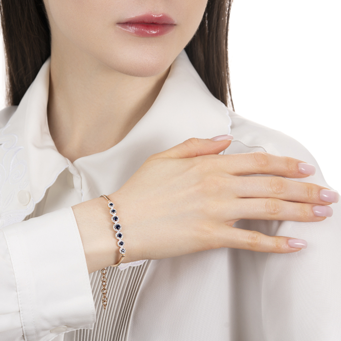 Золотий браслет з сапфірами та діамантами. Артикул 560014/01/1/8538