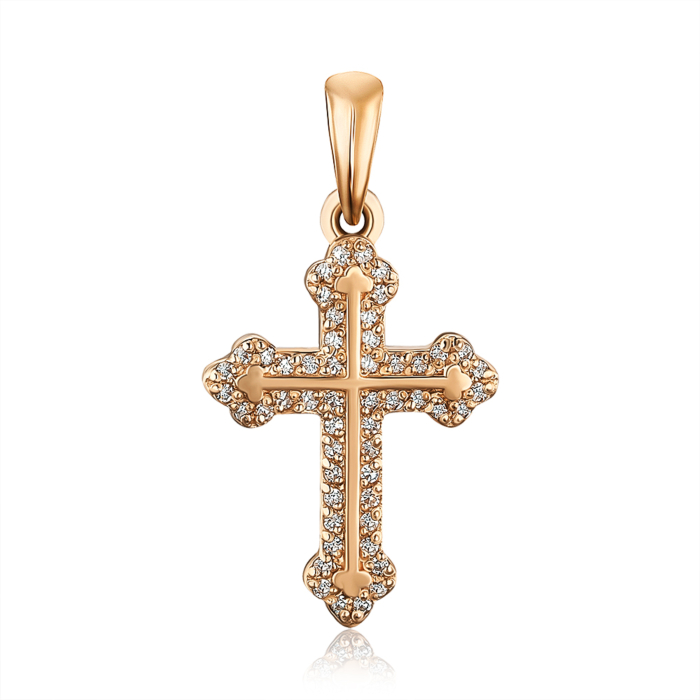 Золотий хрестик з діамантами 560068/01/0/9894