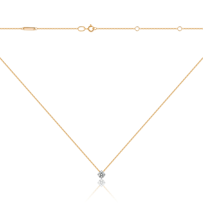 Золотое колье с экобриллиантами. Артикул 560119/66024-3-L/14/1/11899