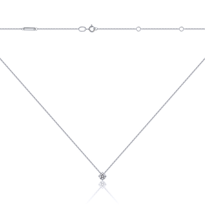 Кольє з білого золота з екодіамантом 560119/66024-3-L/02/1/11899