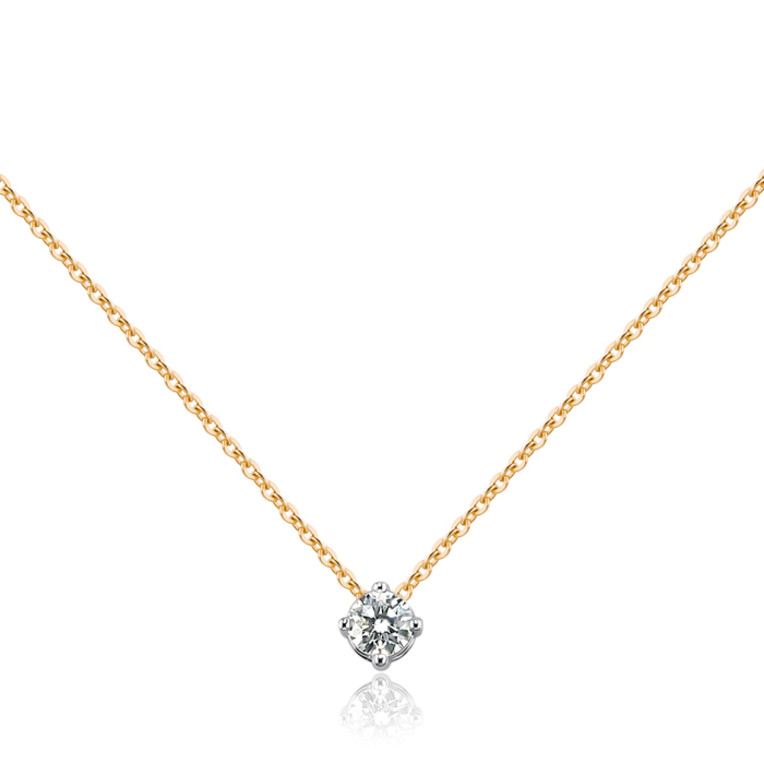 Золотое колье с экобриллиантами. Артикул 560119/66024-3-L/14/1/11899