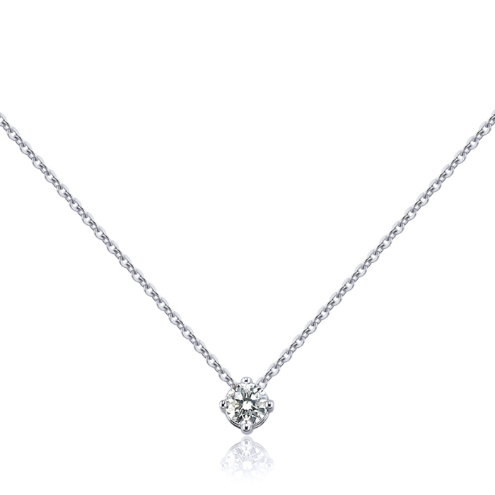 Кольє з білого золота з екодіамантом 560119/66024-3-L/02/1/11899