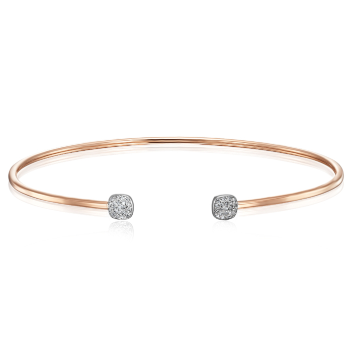 Золотий жорсткий браслет з діамантами. Артикул 560122/14/1/9909