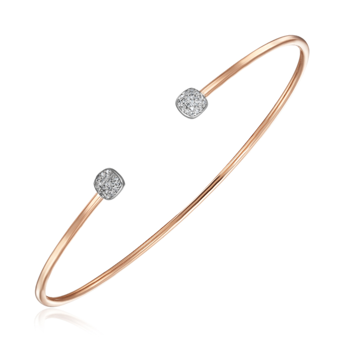 Золотий жорсткий браслет з діамантами. Артикул 560122/14/1/9909