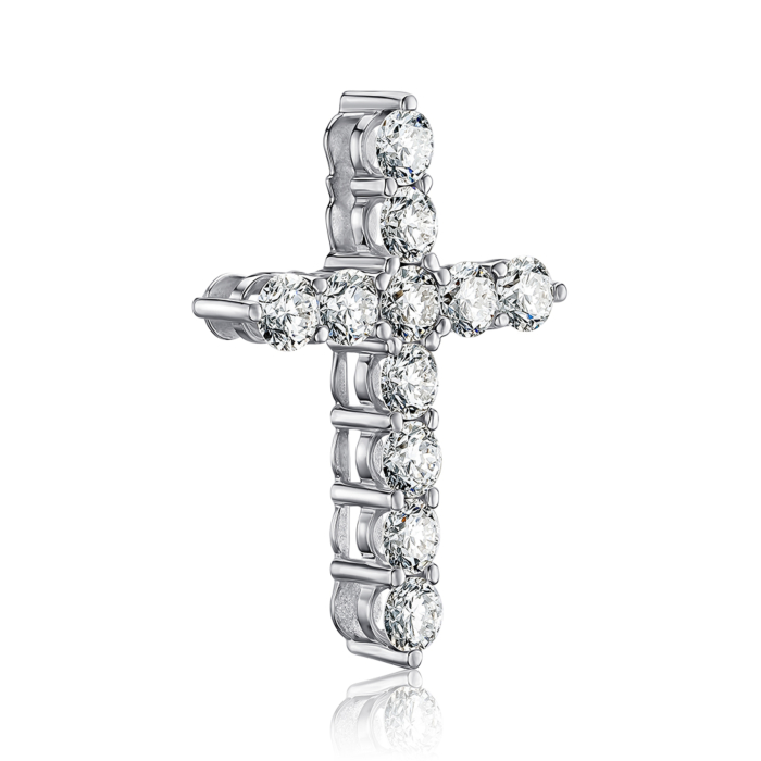 Золотий хрестик з екодіамантами. Артикул 560129-L/02/1/11919