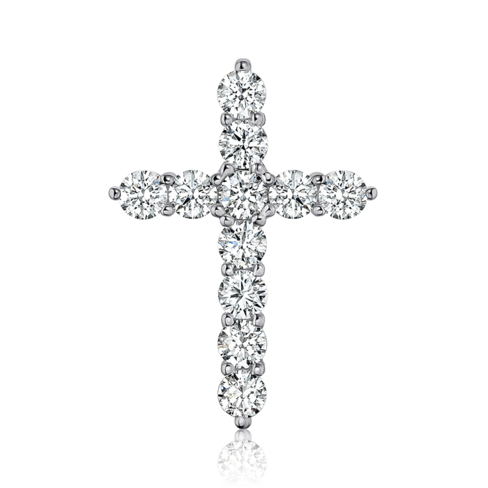 Золотий хрестик з екодіамантами. Артикул 560129-L/02/1/11919