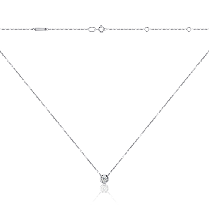 Золотое колье с экобриллиантом. Артикул 560150/66024-3-L/02/1/11899