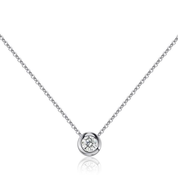 Золотое колье с экобриллиантом. Артикул 560150/66024-3-L/02/1/11899