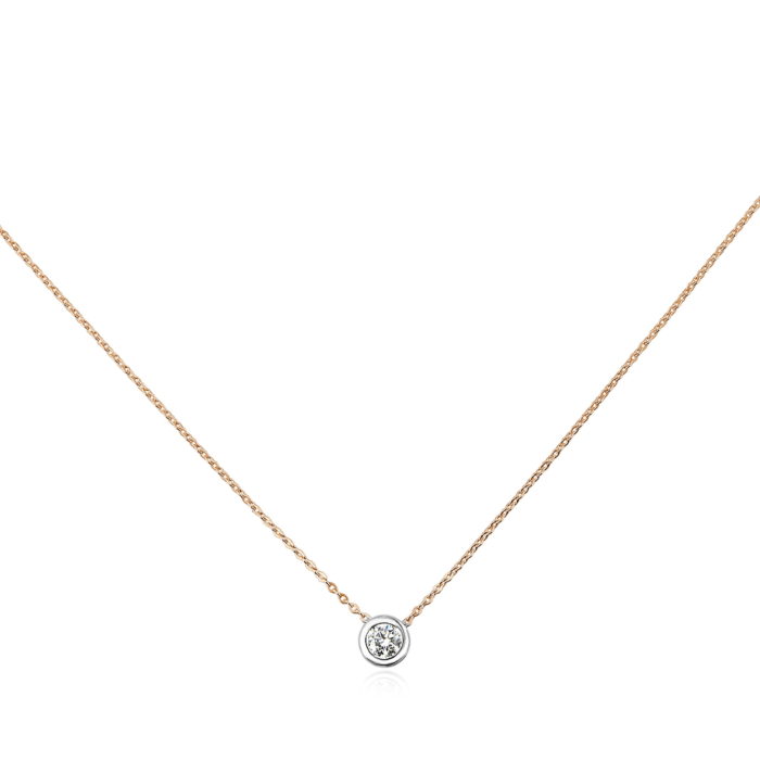 Золоте кольє з екодіамантом. Артикул 560150/66024-3-L/14/1/11899