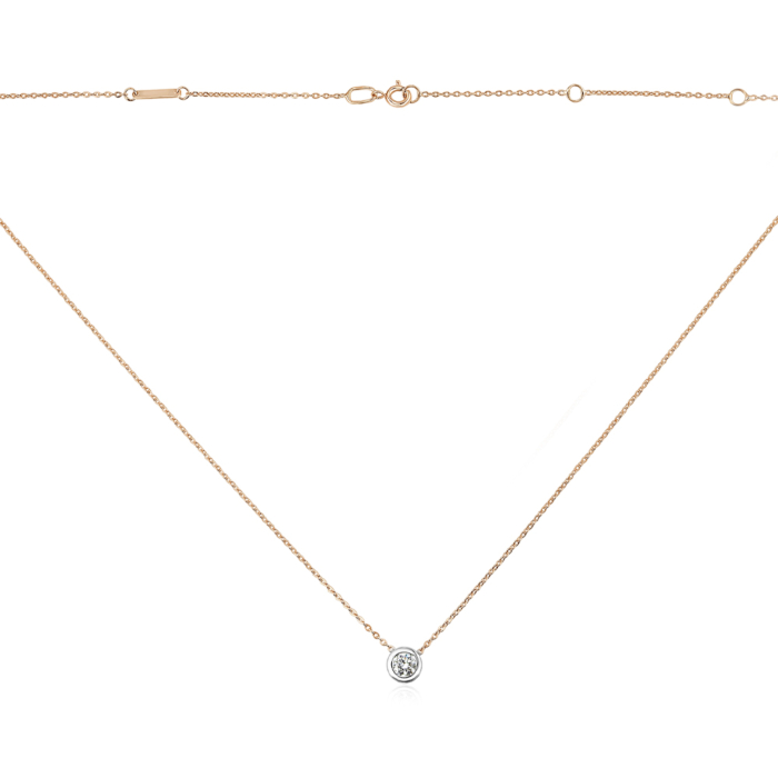 Золоте кольє з екодіамантом. Артикул 560150/66024-3-L/14/1/11899