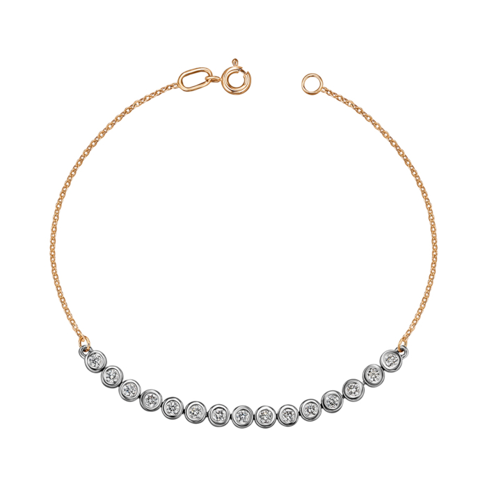 Золотой браслет с бриллиантами. Артикул 560171/66024-3/14/1/8002