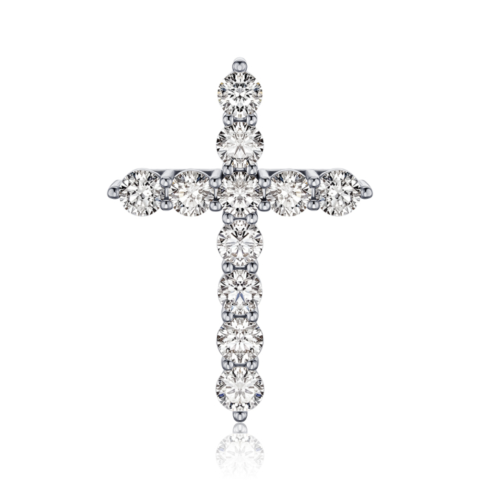 Золотой крестик с экобриллиантами. Артикул 56646-4.0-L/02/1/11918