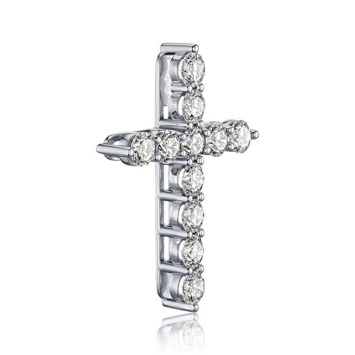 Золотий хрестик з екодіамантами. Артикул 56646-4.0-L/02/1/11918