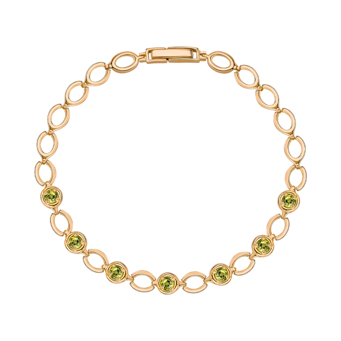 Браслет з червоного золота з зеленим хризолітом 570005/01/0/5669