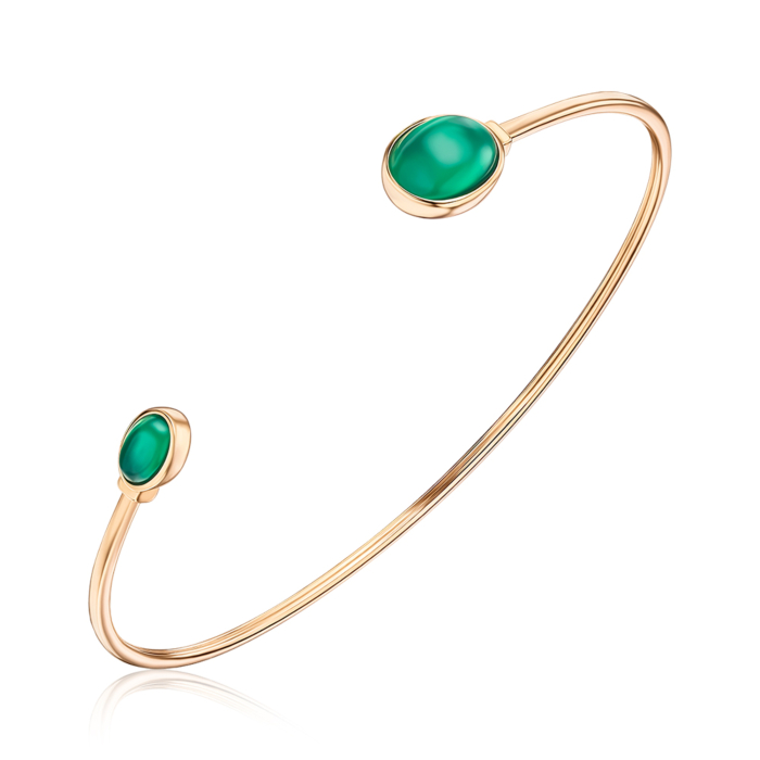 Золотий браслет з зеленим оніксом 570010/01/0/21515