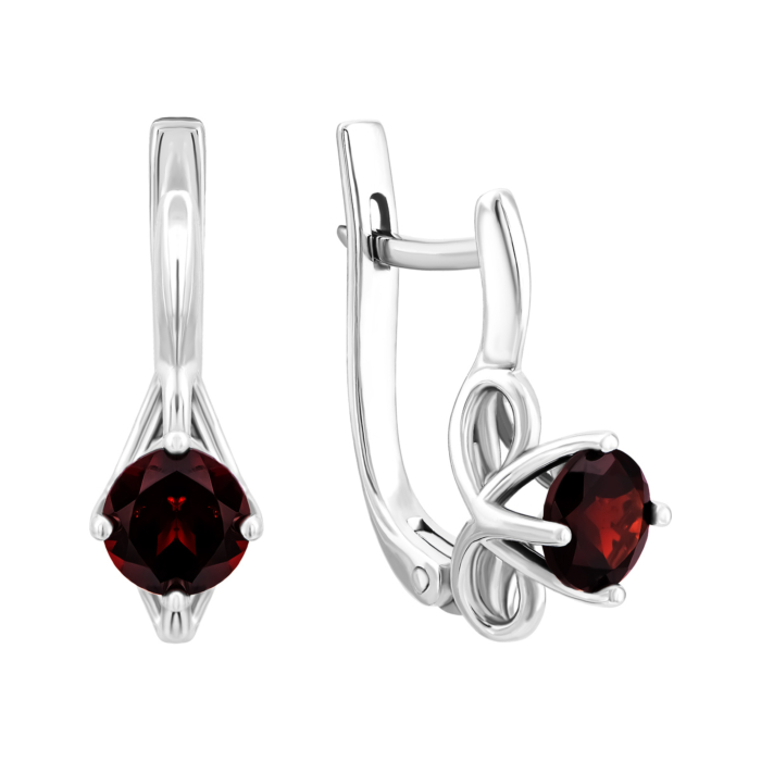 Серебряные серьги с гранатом. Артикул UG5583/гр с б/з род