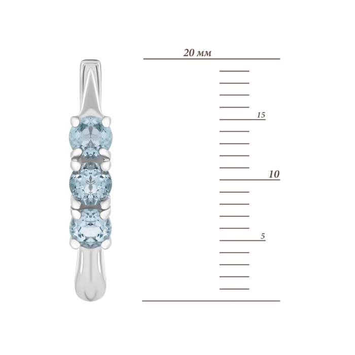 Срібні сережки з топазом. Артикул UG5584/тз с б/з род