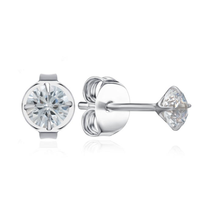 Серебряные серьги с фианитом. Артикул 5E26580-E/12/1