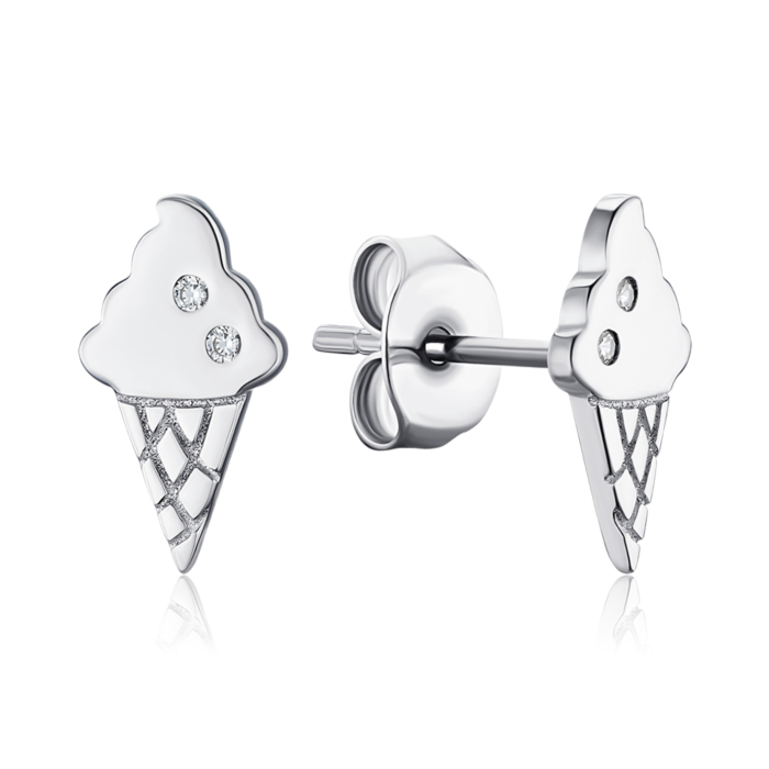 Срібні сережки з фіанітами 5E27276-E/12/1