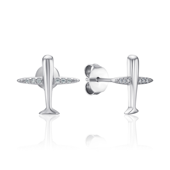 Срібні сережки з фіанітами. Артикул 5EA60539-E/12/1