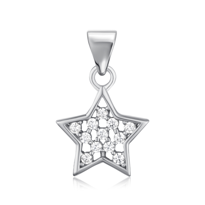 Срібна підвіска з фіанітами. Артикул 5P19156-P/12/1