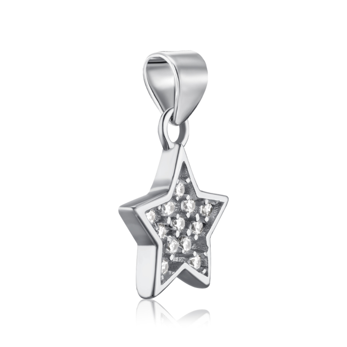 Срібна підвіска з фіанітами. Артикул 5P19156-P/12/1