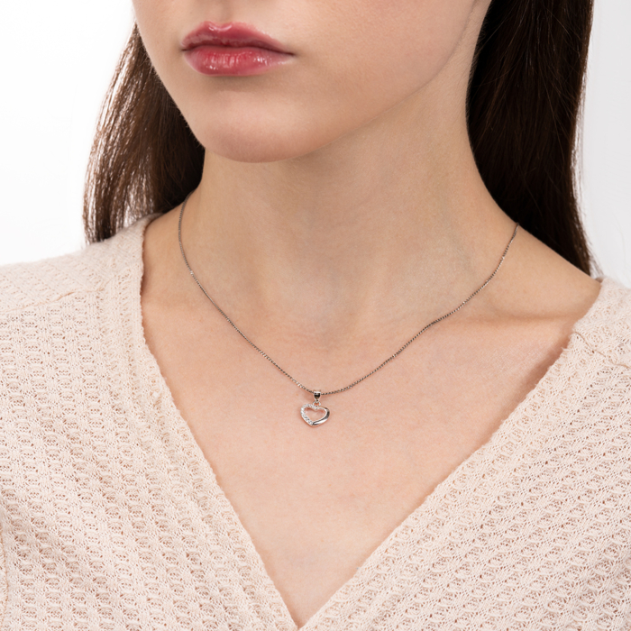 Срібна підвіска з фіанітами. Артикул 5P19174-P/12/1