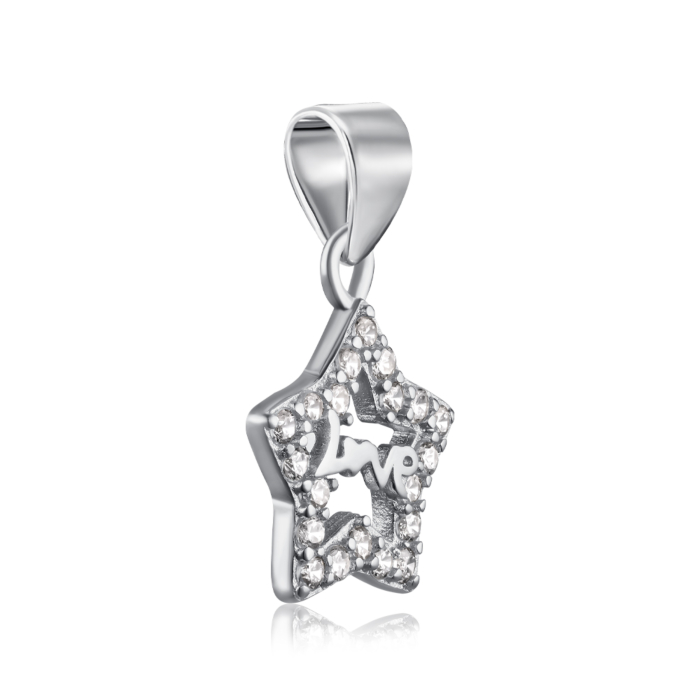 Срібна підвіска з фіанітами. Артикул 5P19263-P/12/1