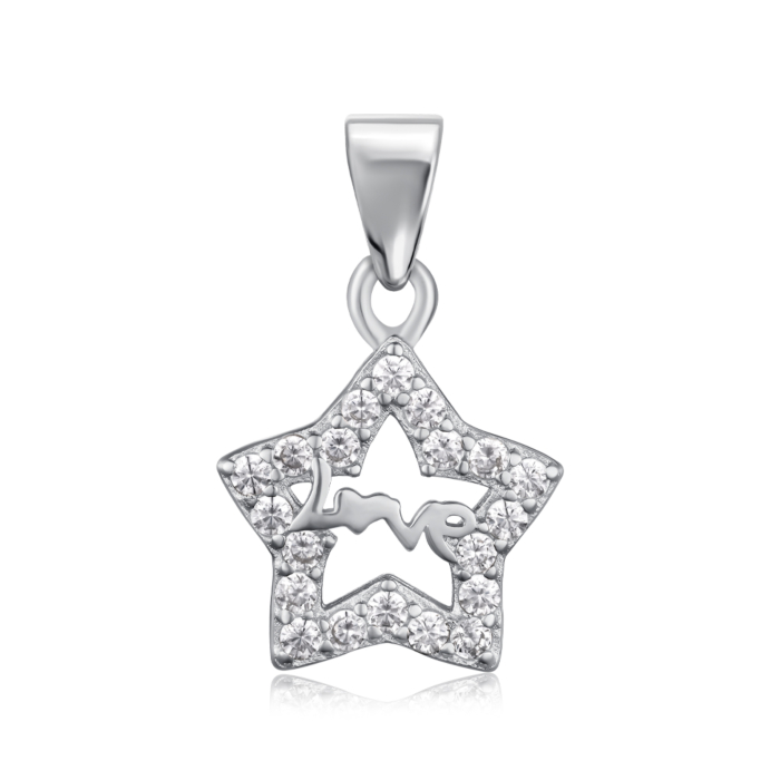 Срібна підвіска з фіанітами. Артикул 5P19263-P/12/1