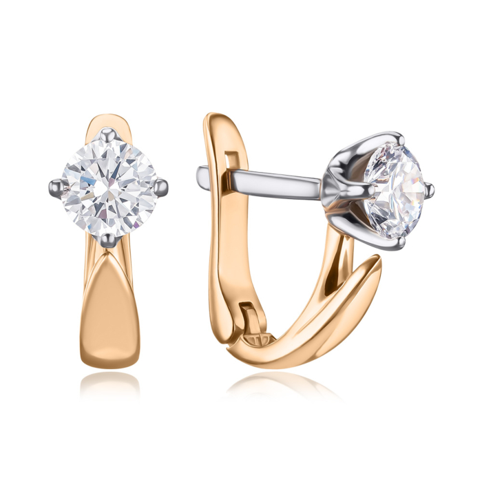 Золоті сережки з фіанітом 60016