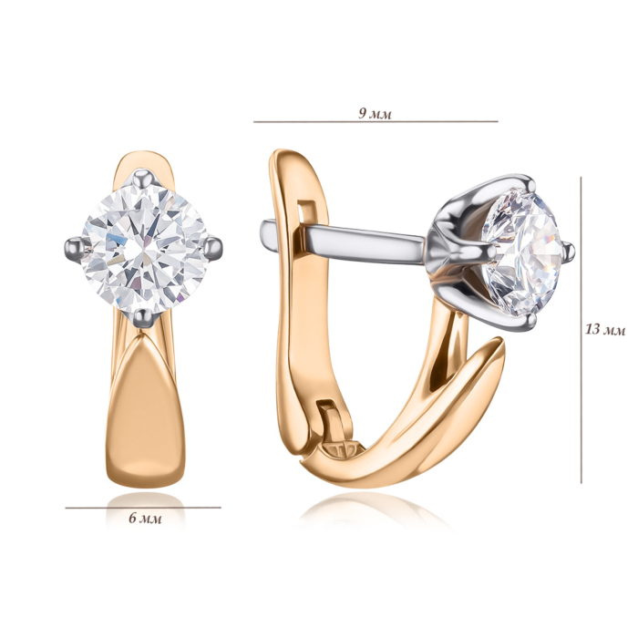 Золоті сережки з фіанітом 60016