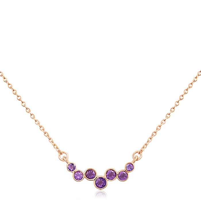 Золотое колье с аметистом. Артикул 60106/66024-3/01/0/7890