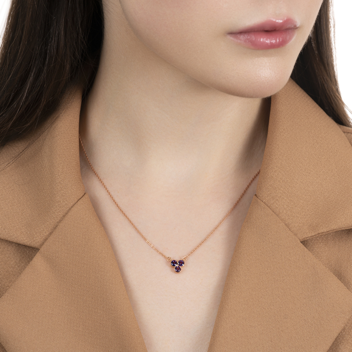 Золотое колье с аметистом. Артикул 60107/66024-3/01/0/7888